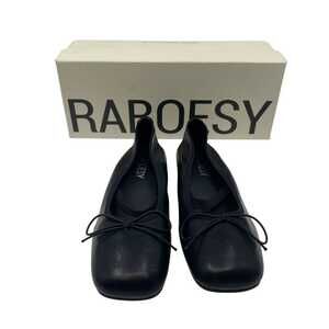 Raboesy Black Faux Leather Classic Flats | Women’s Size 35EU